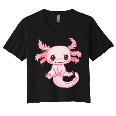 Axolotl Cute Baby Design - Magically Cute Animal Women's Crop Top Tee