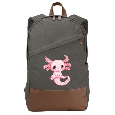 Axolotl Cute Baby Design - Magically Cute Animal Cotton Canvas Backpack