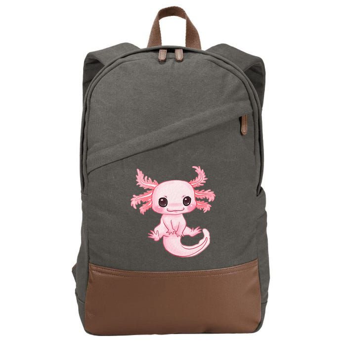 Axolotl Cute Baby Design - Magically Cute Animal Cotton Canvas Backpack