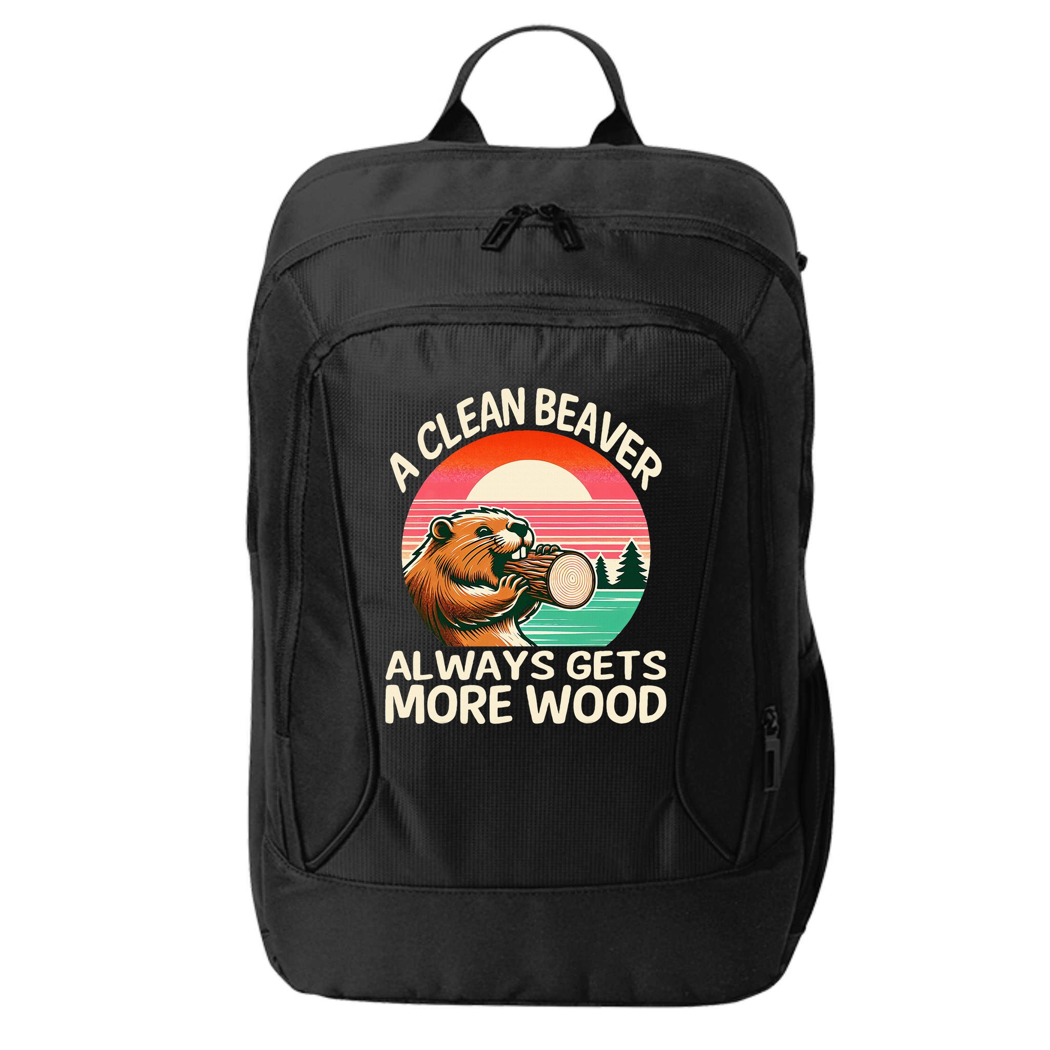 A Clean Beaver Always Gets More Wood Funny Adult Joke City Backpack