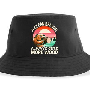 A Clean Beaver Always Gets More Wood Funny Adult Joke Sustainable Bucket Hat