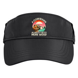 A Clean Beaver Always Gets More Wood Funny Adult Joke Adult Drive Performance Visor