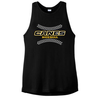 As Canes Baseball Sports Ladies PosiCharge Tri-Blend Wicking Tank