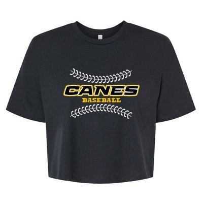 As Canes Baseball Sports Bella+Canvas Jersey Crop Tee