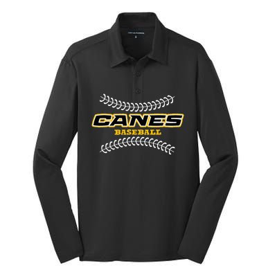 As Canes Baseball Sports Silk Touch Performance Long Sleeve Polo