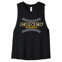 As Canes Baseball Sports Women's Racerback Cropped Tank