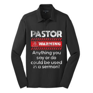 Anything Could Be Used In A Sermon Pastor Preacher Minister Silk Touch Performance Long Sleeve Polo