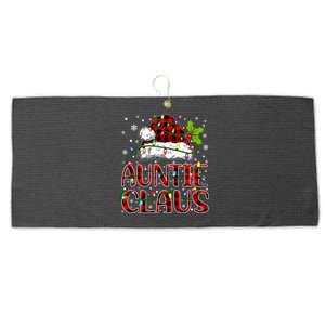 Auntie Claus Christmas Lights Matching Family Xmas Pajama Gift Large Microfiber Waffle Golf Towel