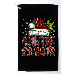 Auntie Claus Christmas Lights Matching Family Xmas Pajama Gift Platinum Collection Golf Towel