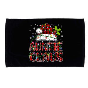 Auntie Claus Christmas Lights Matching Family Xmas Pajama Gift Microfiber Hand Towel