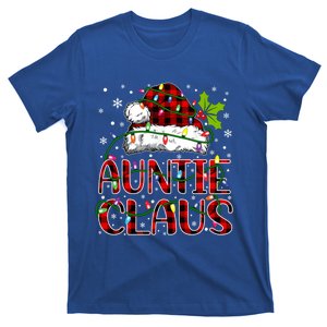 Auntie Claus Christmas Lights Matching Family Xmas Pajama Gift T-Shirt