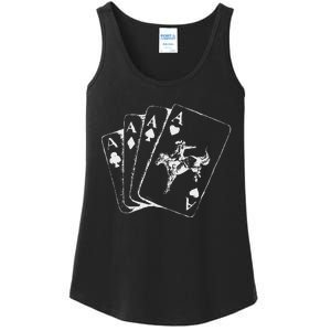 Ace Card Cowboy Playing Poker Card Country Girl Western Ladies Essential Tank