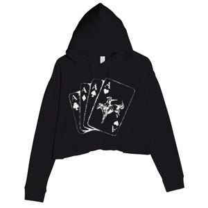 Ace Card Cowboy Playing Poker Card Country Girl Western Crop Fleece Hoodie