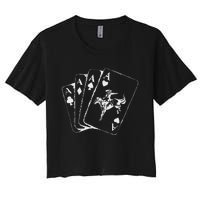 Ace Card Cowboy Playing Poker Card Country Girl Western Women's Crop Top Tee