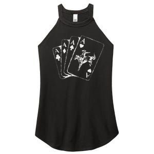 Ace Card Cowboy Playing Poker Card Country Girl Western Women's Perfect Tri Rocker Tank