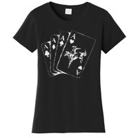 Ace Card Cowboy Playing Poker Card Country Girl Western Women's T-Shirt