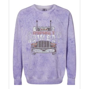 Asphalt Cowboy Cool Truck Driver Design Trucker Colorblast Crewneck Sweatshirt