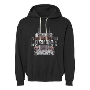 Asphalt Cowboy Cool Truck Driver Design Trucker Garment-Dyed Fleece Hoodie