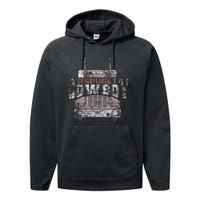 Asphalt Cowboy Cool Truck Driver Design Trucker Performance Fleece Hoodie