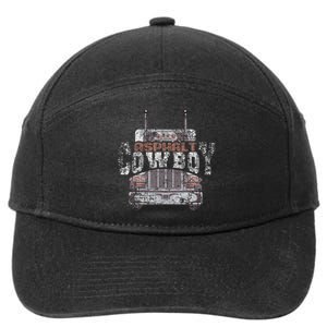 Asphalt Cowboy Cool Truck Driver Design Trucker 7-Panel Snapback Hat