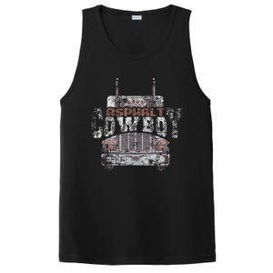 Asphalt Cowboy Cool Truck Driver Design Trucker PosiCharge Competitor Tank