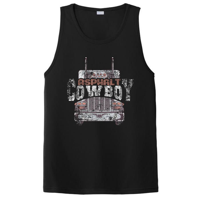 Asphalt Cowboy Cool Truck Driver Design Trucker PosiCharge Competitor Tank