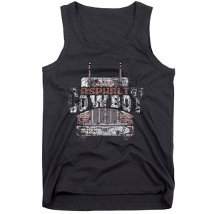 Asphalt Cowboy Cool Truck Driver Design Trucker Tank Top