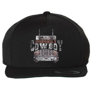 Asphalt Cowboy Cool Truck Driver Design Trucker Wool Snapback Cap