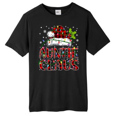 Auntie Claus Christmas Lights Matching Family Xmas Pajama Funny Gift Tall Fusion ChromaSoft Performance T-Shirt