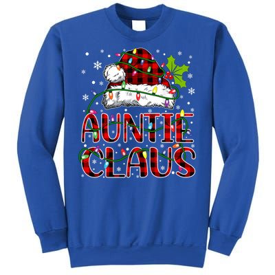 Auntie Claus Christmas Lights Matching Family Xmas Pajama Funny Gift Sweatshirt