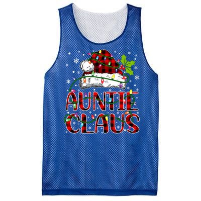 Auntie Claus Christmas Lights Matching Family Xmas Pajama Funny Gift Mesh Reversible Basketball Jersey Tank