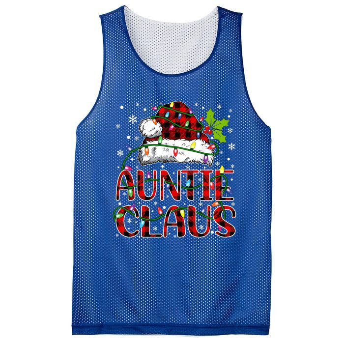 Auntie Claus Christmas Lights Matching Family Xmas Pajama Funny Gift Mesh Reversible Basketball Jersey Tank