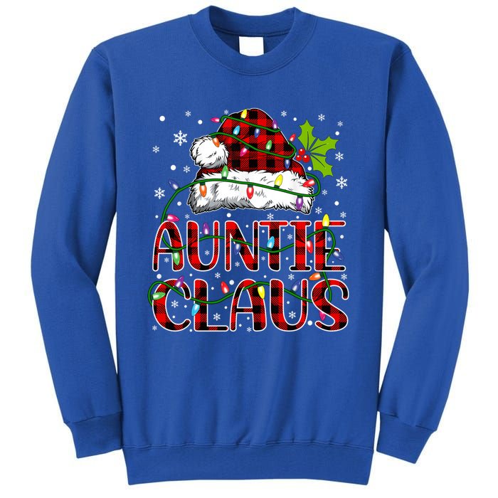 Auntie Claus Christmas Lights Matching Family Xmas Pajama Funny Gift Tall Sweatshirt