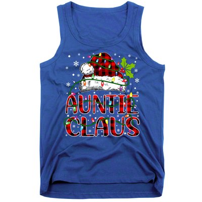 Auntie Claus Christmas Lights Matching Family Xmas Pajama Funny Gift Tank Top