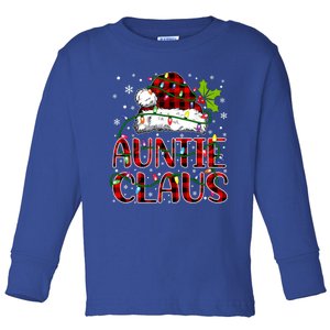 Auntie Claus Christmas Lights Matching Family Xmas Pajama Funny Gift Toddler Long Sleeve Shirt