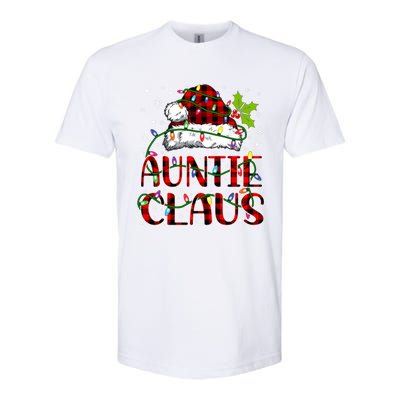 Auntie Claus Christmas Lights Matching Family Xmas Pajama Funny Gift Softstyle CVC T-Shirt