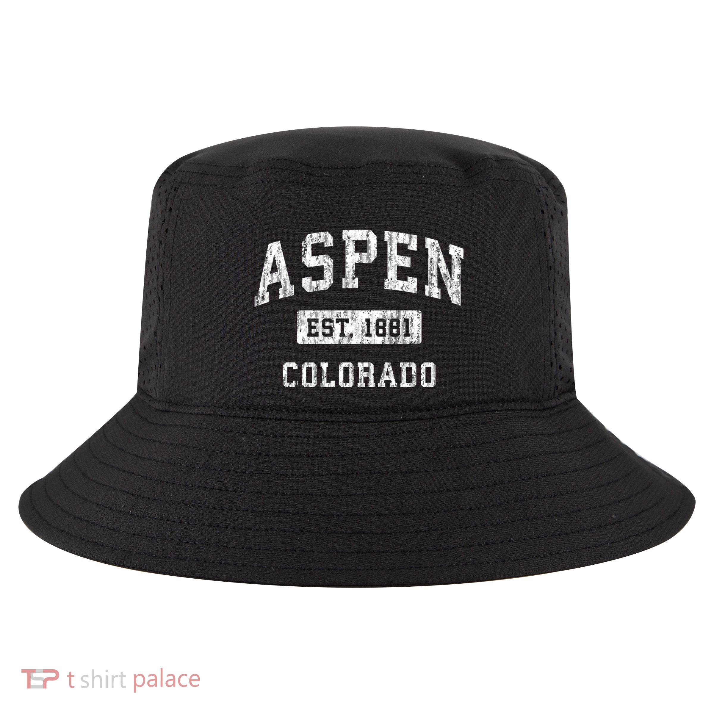 Aspen Colorado Co Vintage Established Sports Design Cool Comfort Performance Bucket Hat