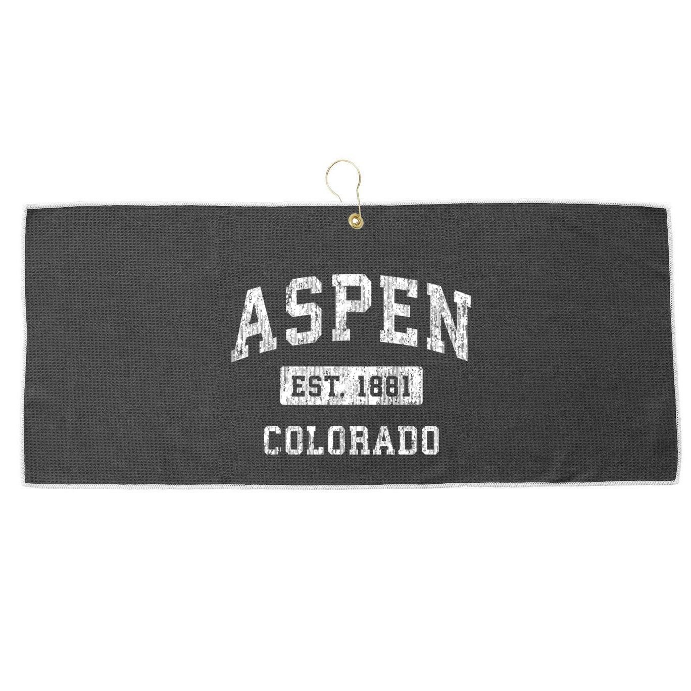 Aspen Colorado Co Vintage Established Sports Design Large Microfiber Waffle Golf Towel
