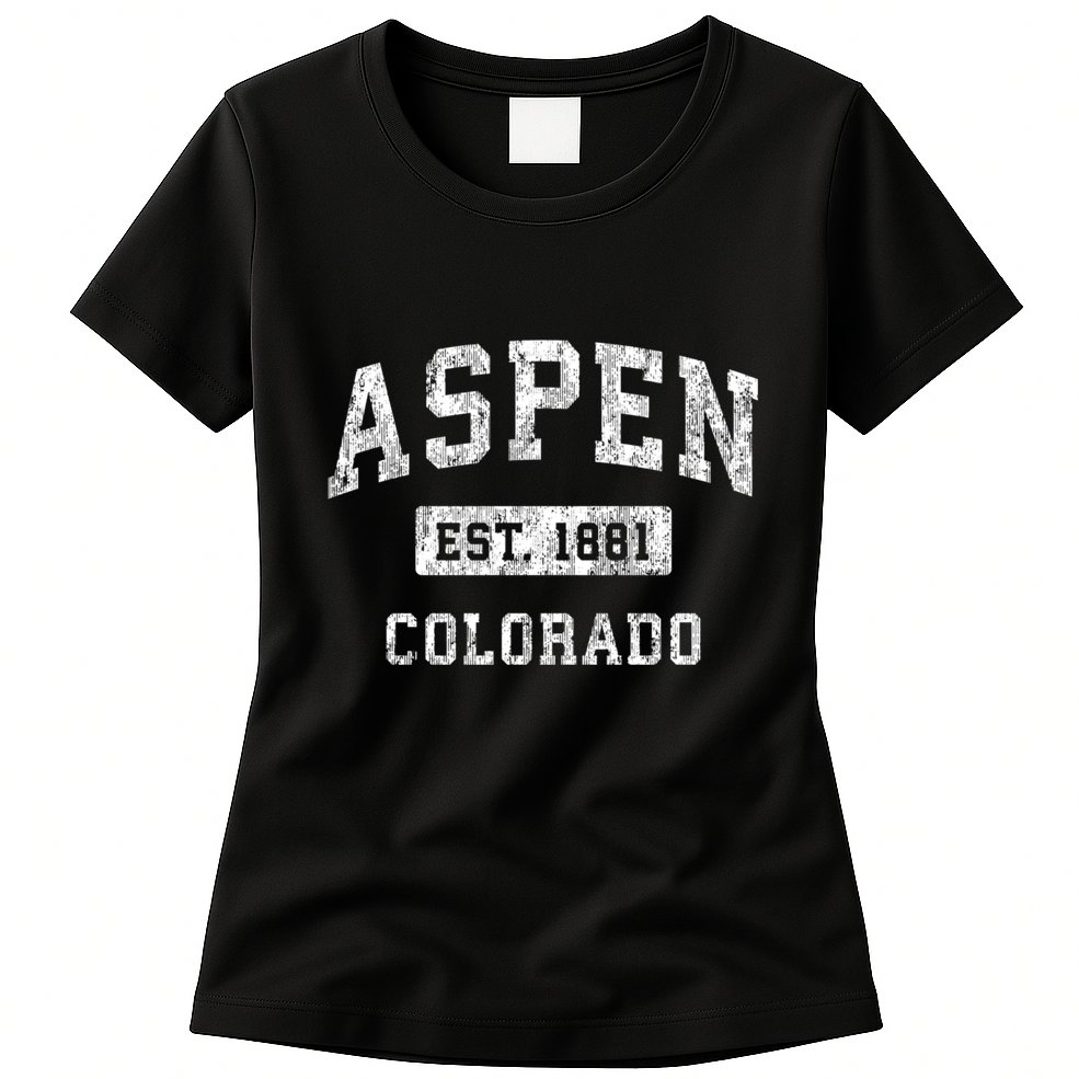 Aspen Colorado Co Vintage Established Sports Design Womens T-Shirt