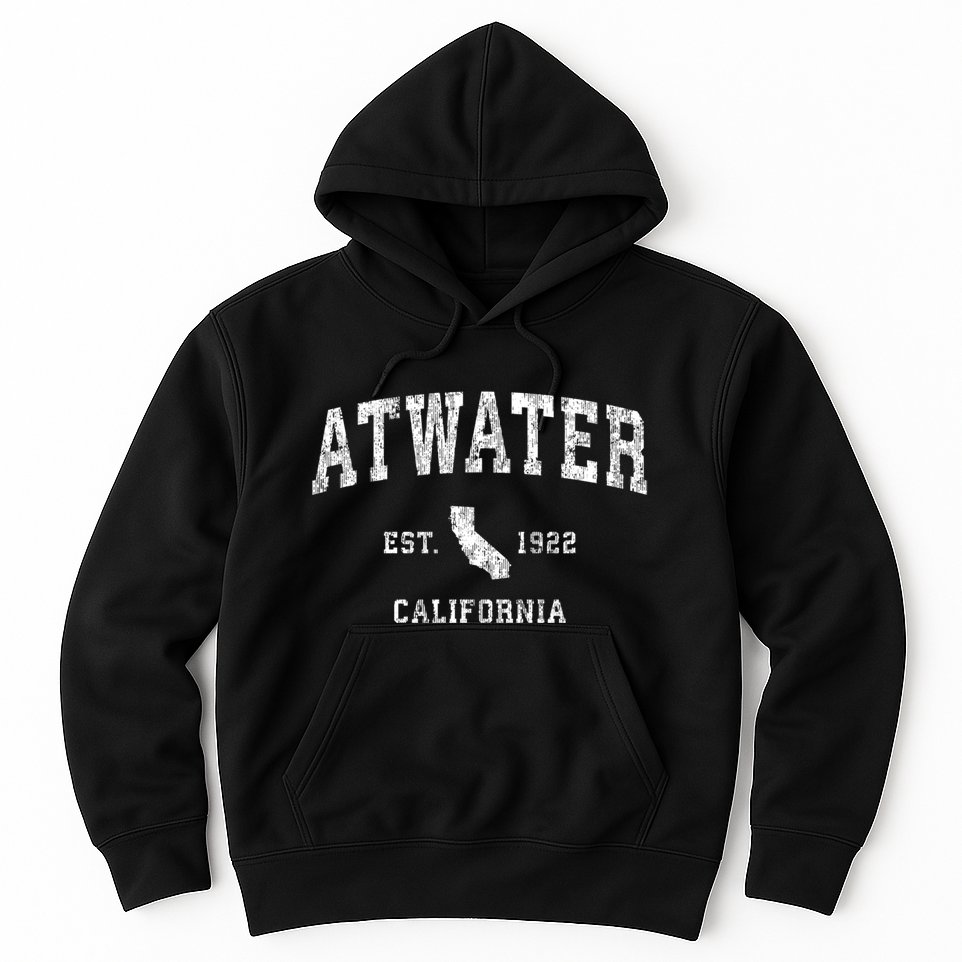 Atwater California Ca Vintage Athletic Sports Hoodie