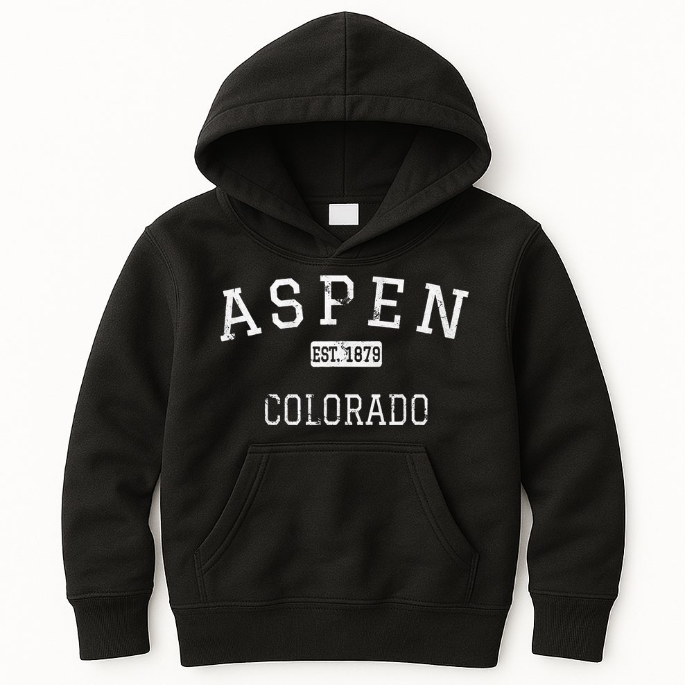 Aspen Colorado Co Vintage Kids Hoodie