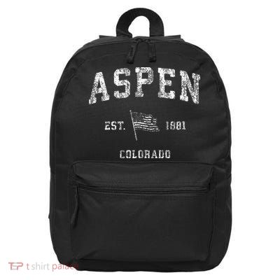 Aspen Colorado Co Vintage Us Flag Sports Design 16 in Basic Backpack
