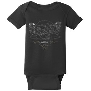 Air Cooled Classic Car Engine Vdub Aircooled Life Baby Bodysuit