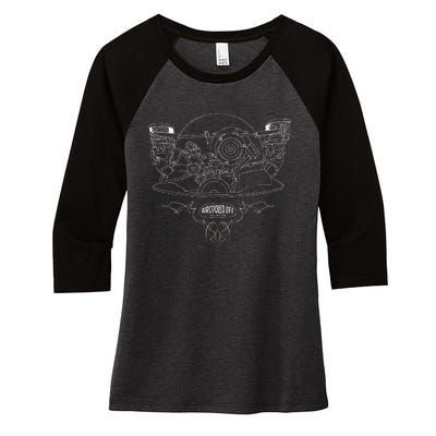 Air Cooled Classic Car Engine Vdub Aircooled Life Women's Tri-Blend 3/4-Sleeve Raglan Shirt