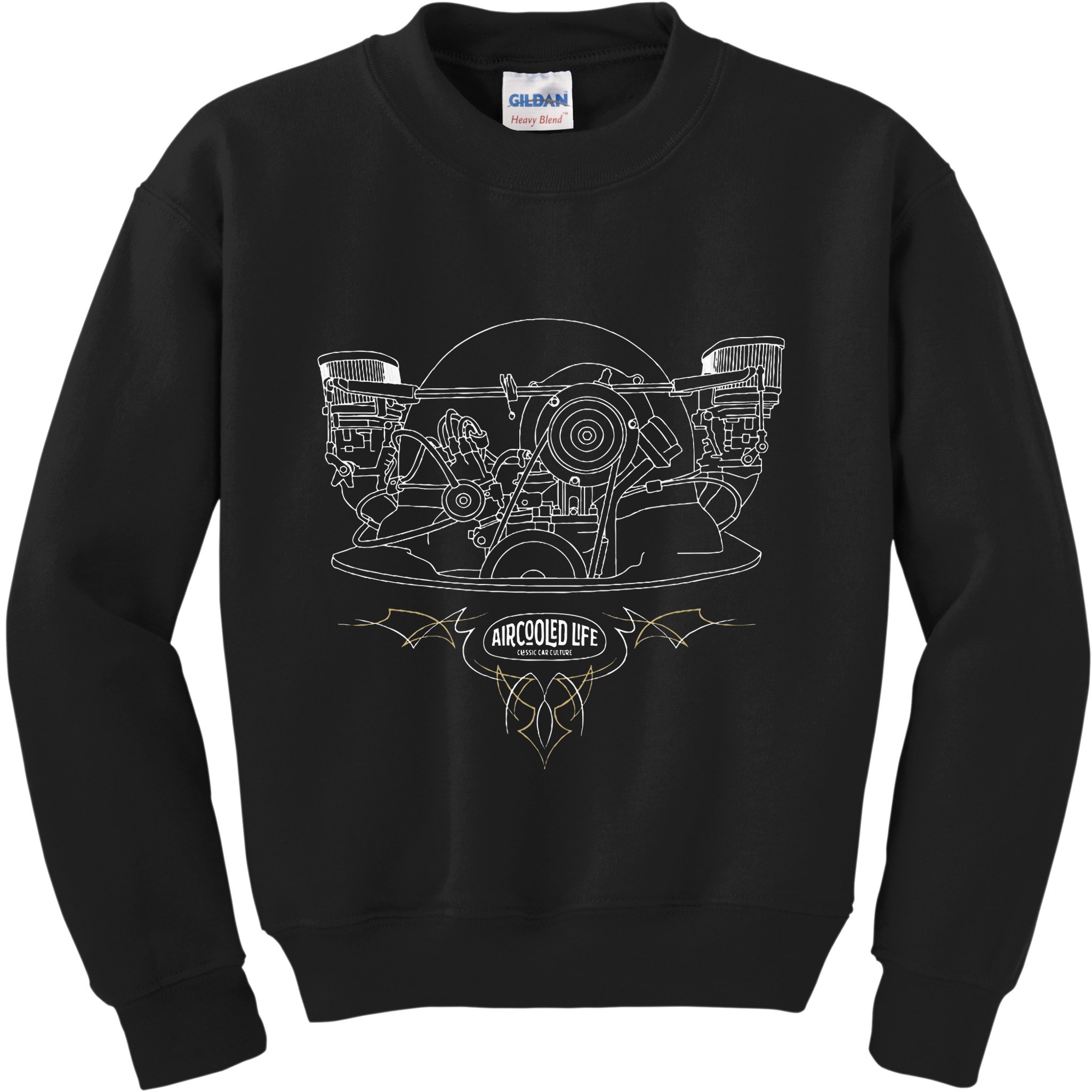 Air Cooled Classic Car Engine Vdub Aircooled Life Kids Sweatshirt