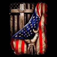 American Christian Cross Patriotic Flag City Backpack