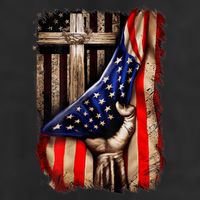 American Christian Cross Patriotic Flag 25L Jumbo Tote
