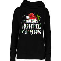 Auntie Claus Christmas Lights Pajama Family Matching Womens Funnel Neck Pullover Hood