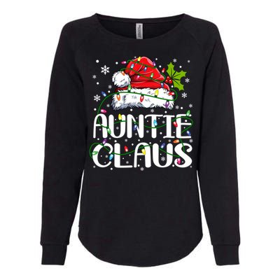 Auntie Claus Christmas Lights Pajama Family Matching Womens California Wash Sweatshirt