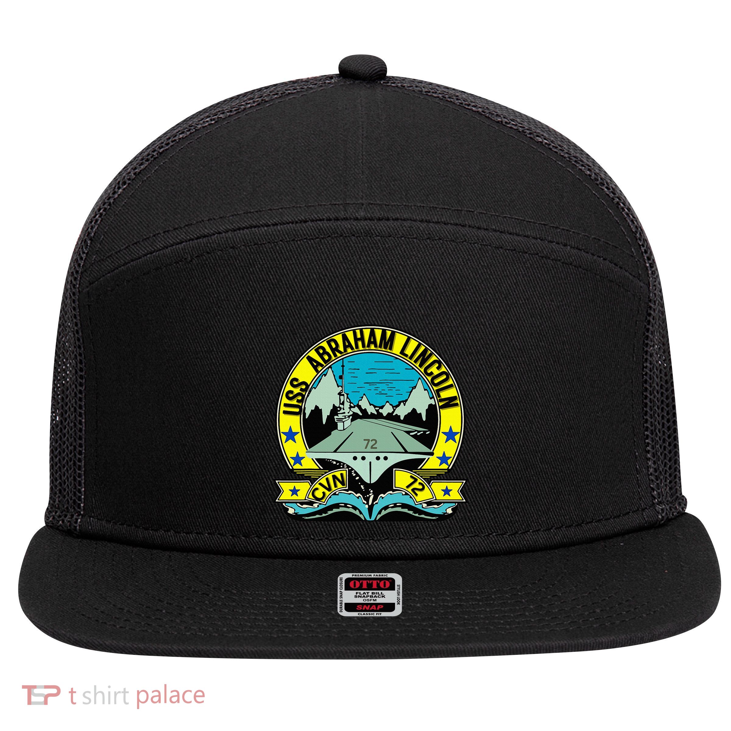 Aircraft Carrier Cvn 72 Uss Abraham Lincoln 7 Panel Mesh Trucker Snapback Hat
